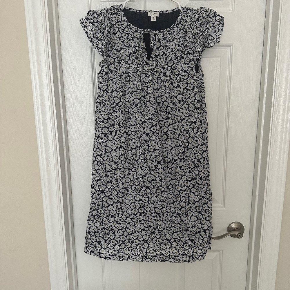 J Crew Floral Flutter Sleeve Shift Dress